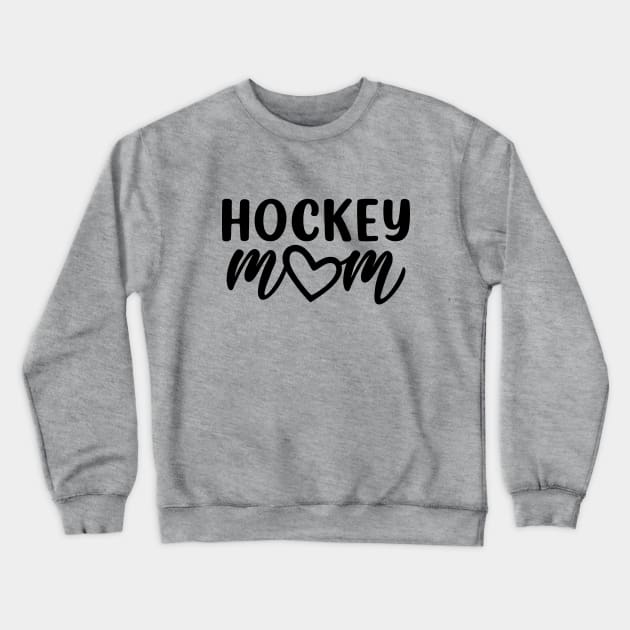 Hockey Mom Heart Black Crewneck Sweatshirt by LaurenElin